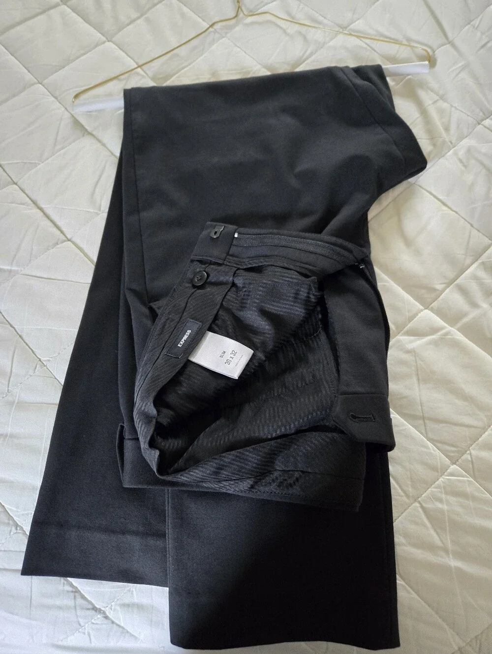 Express Solid Black Men's Suit